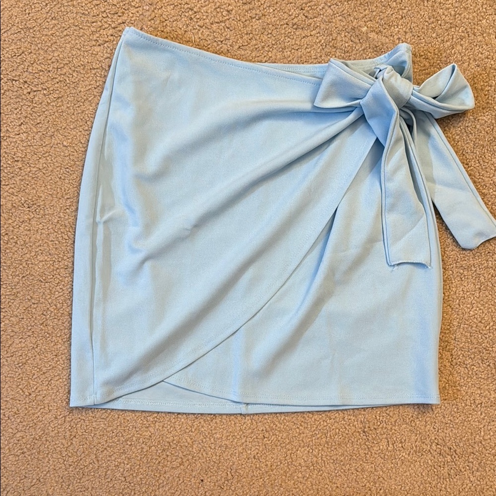 Elegant Blue Wrap Skirt